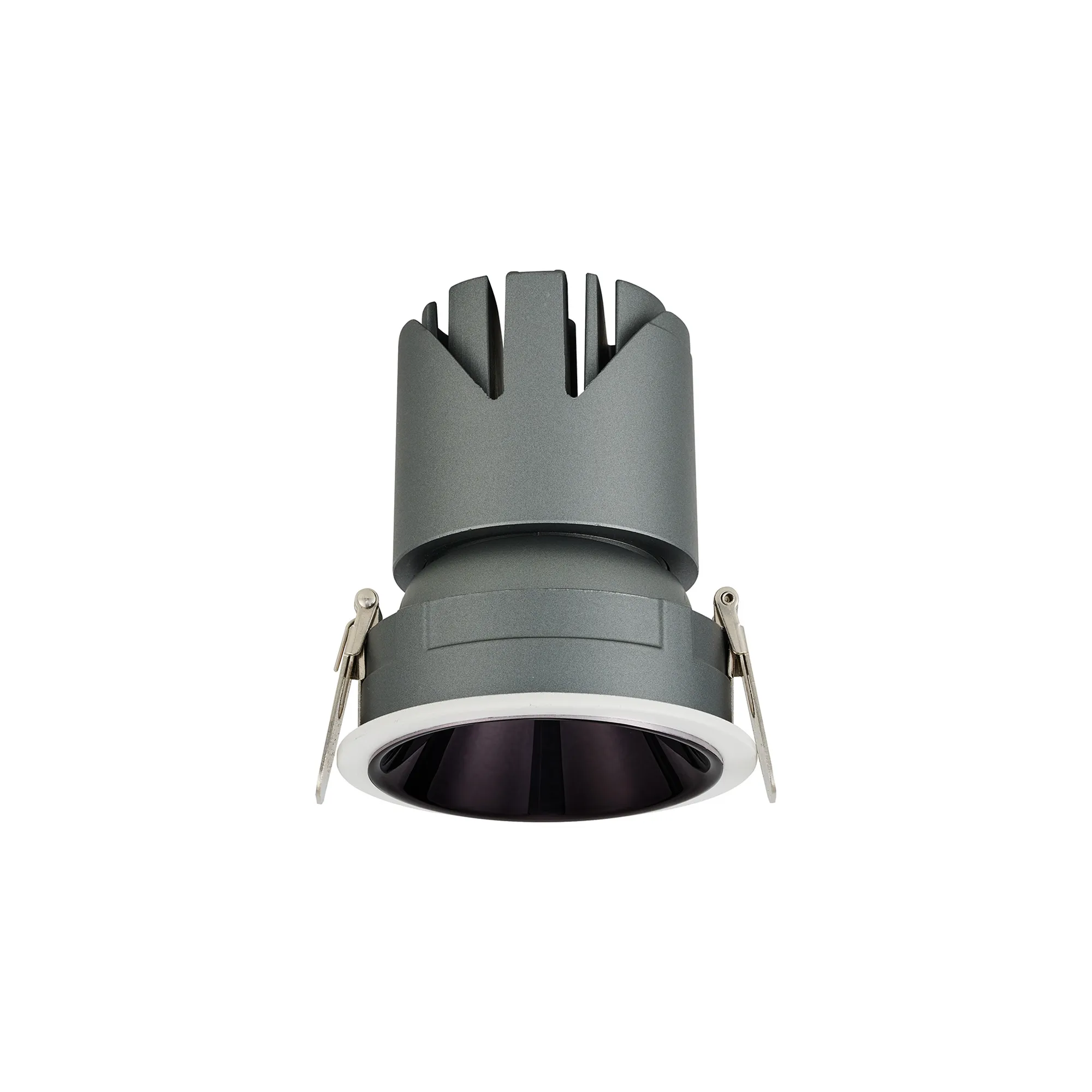 DM206344  Belza 12W Recessed Round Adj. Spot light 24° Double Asymmetric Lens,White/Grey and Gun Black Reflector ,24V CCT ,IP65 ,Driver Not Inc.